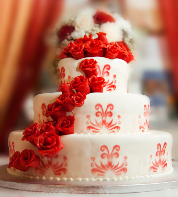 浪漫玫瑰花蛋糕图片