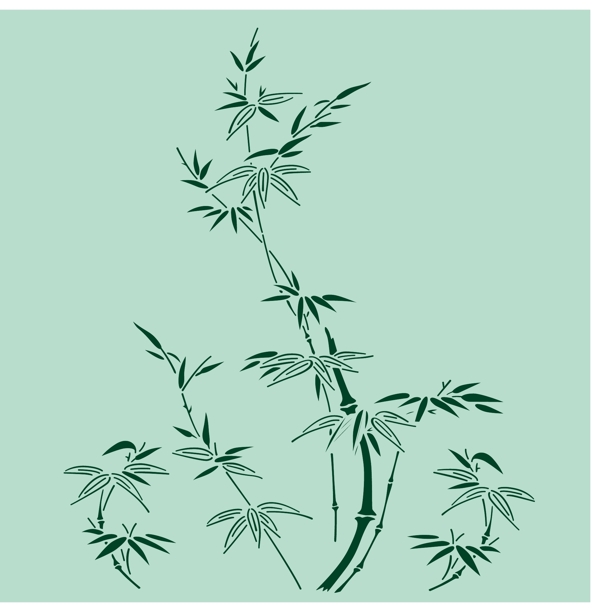 浅绿色竹子花纹背景图
