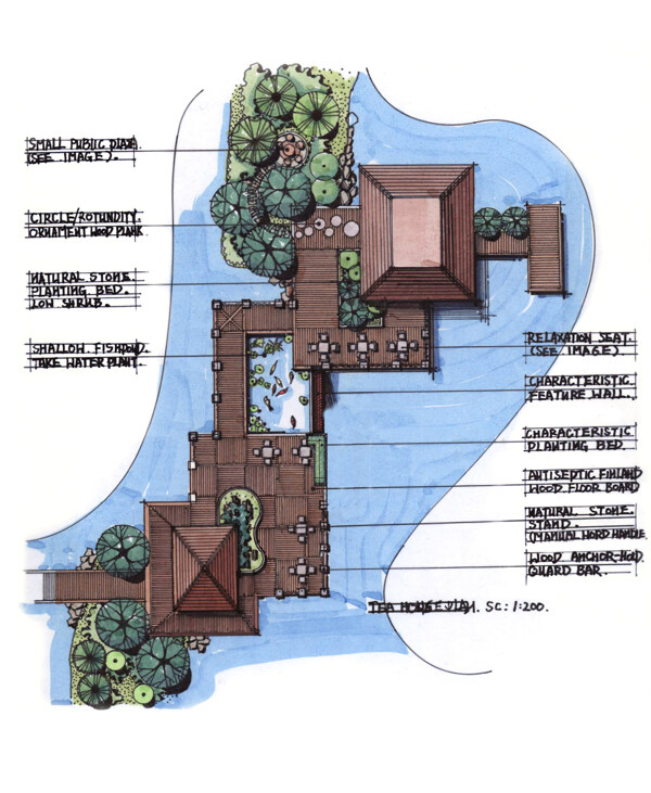 茶室平面放大图亭子图片