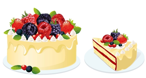 水果蛋糕矢量图