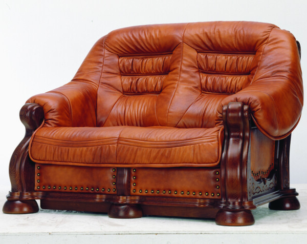 现代的双座位的褐色的沙发