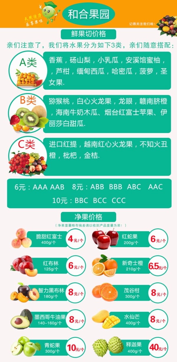 水果价格表图片