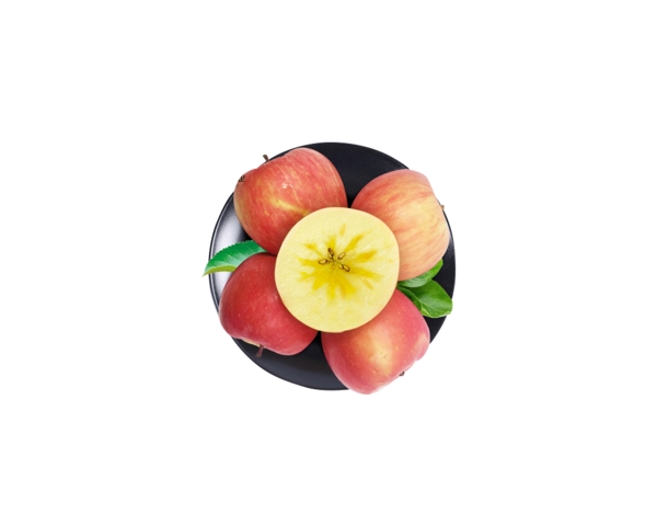 水果苹果果实绿植植物俯视图素材