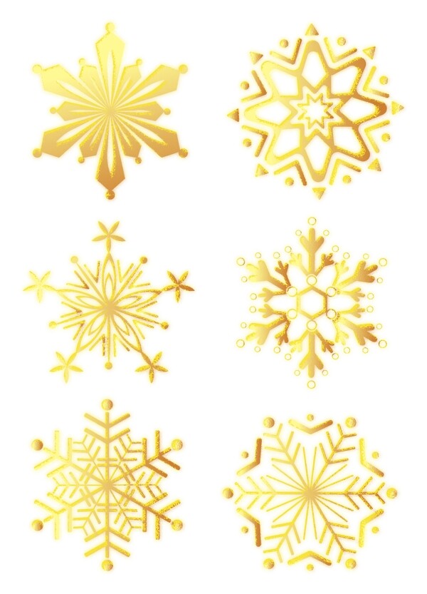 金色雪花圣诞节装饰