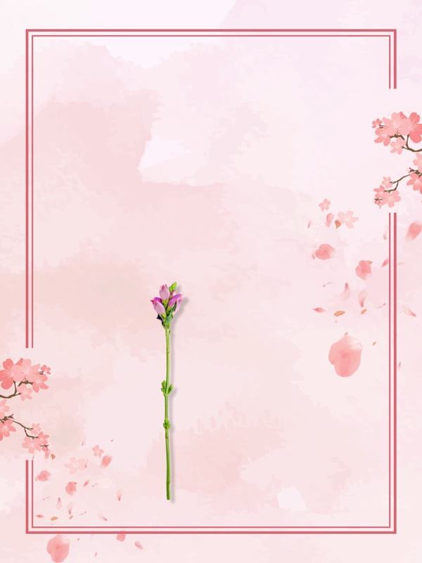 温馨粉色花瓣边框背景素材