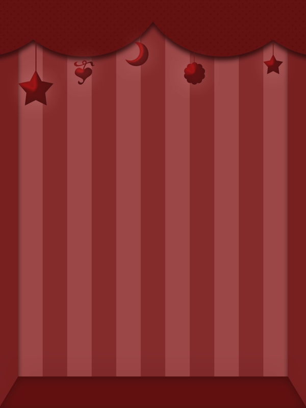 全原创立体红色舞台条纹装饰幕布新年背景