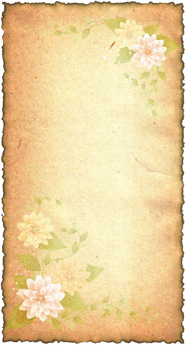 复古花卉纸张图片