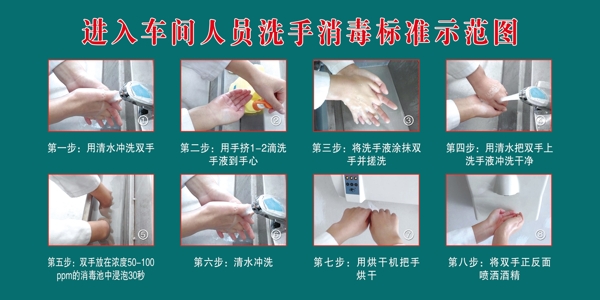 车间洗手消毒示范图