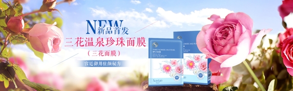 植物背景大气护肤品banner