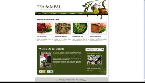 品茶餐饮CSS网页模板