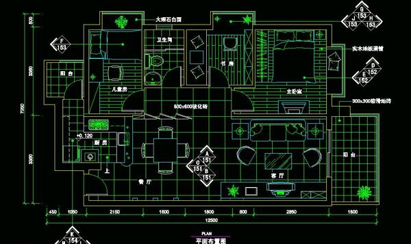 CAD居室卧室全套