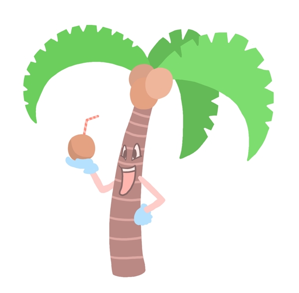 卡通拟人椰子树