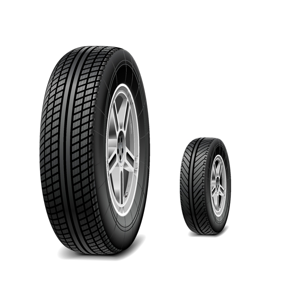 两款黑真轮胎设计矢量素材