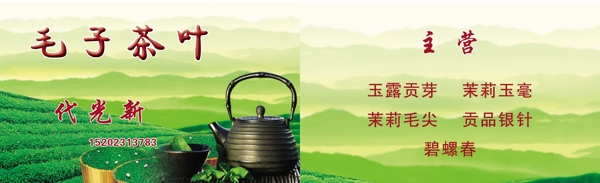 毛子茶叶名片图片