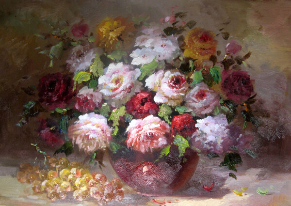 花卉油画图片