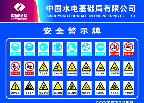 中国电建安全警示牌模板
