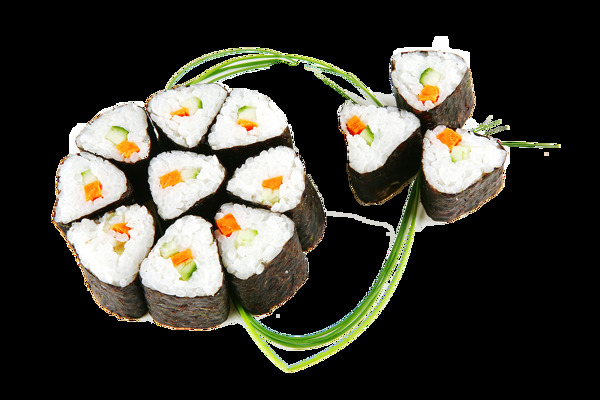 清新手绘日式寿司料理美食产品实物