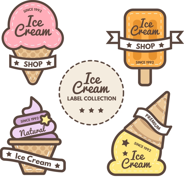几个冰淇淋标签