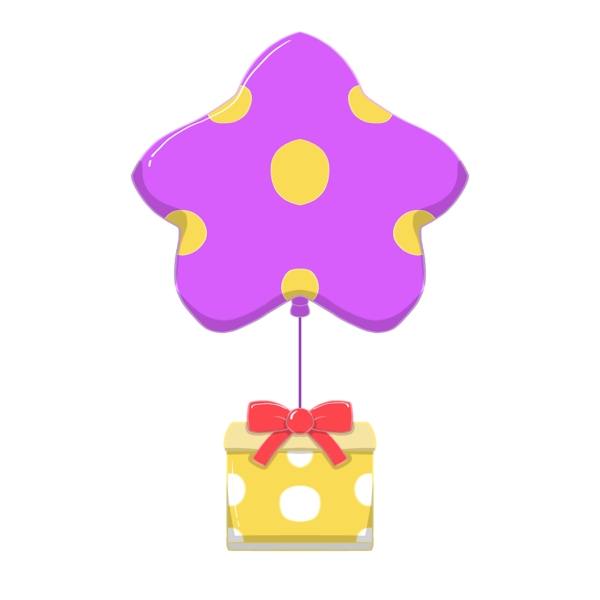 紫色的气球礼物插画