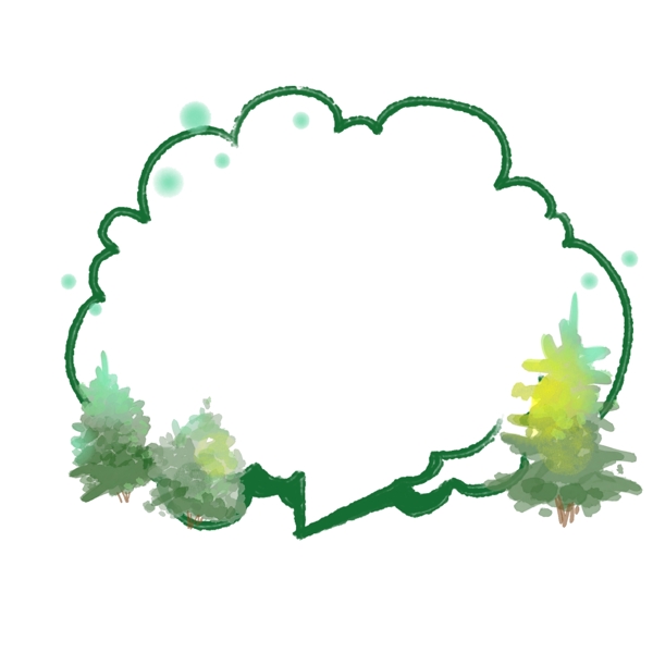 植树节绿色边框插画