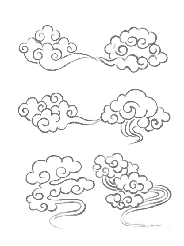 手绘中国风祥云可商用元素