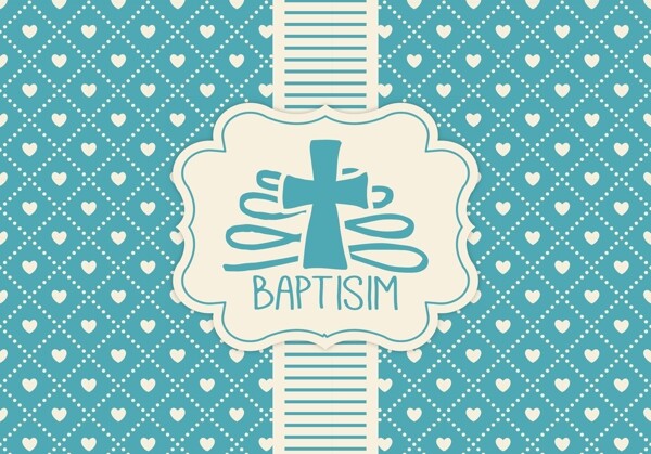蓝baptisim卡片模板