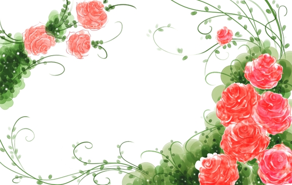 韩式小清新手绘背景花卉