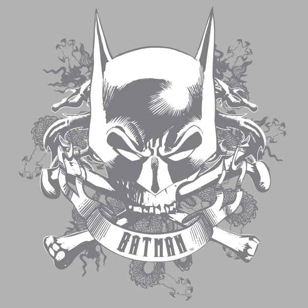 印花矢量图徽章标记灵异骷髅蝙蝠侠免费素材