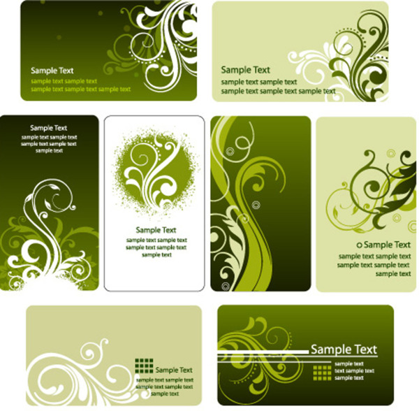 时尚绿色花纹卡片风格