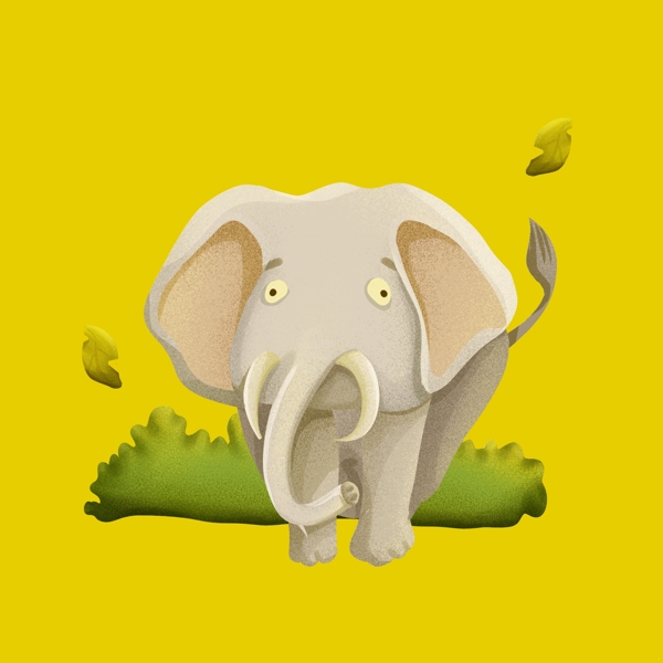 可爱动物园手绘插画卡通大象可商用元素