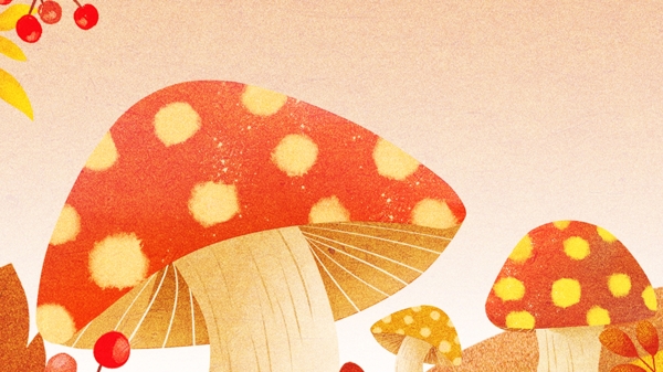 卡通手绘蘑菇背景设计