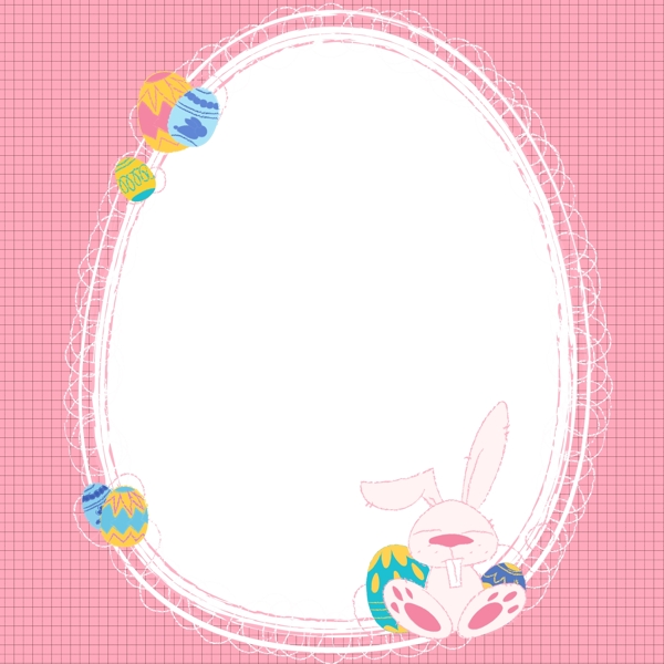 复活节兔子彩蛋边框设计