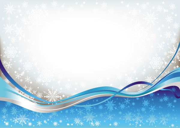 蓝色动感线条雪花冬季背景图片