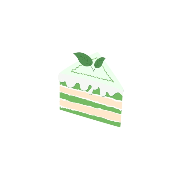 绿色抹茶蛋糕切块