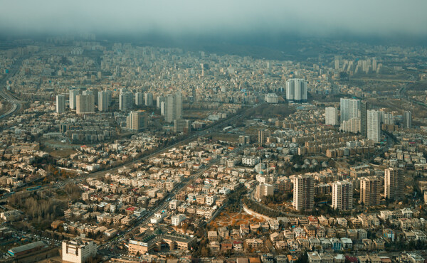 美丽城市鸟瞰风景图片