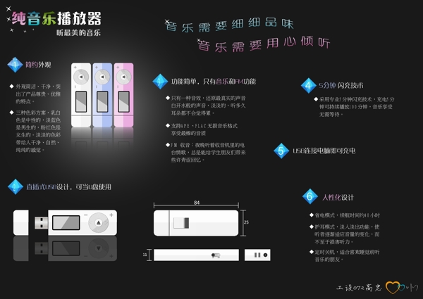 mp3音乐播放器展板设计图片