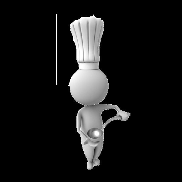 3D立体厨师元素