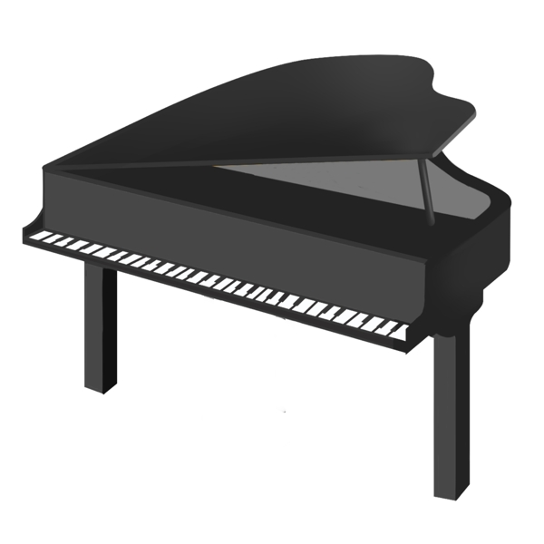 一架黑色钢琴插图