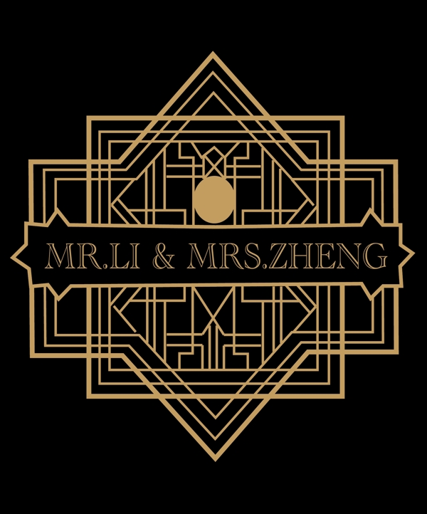 黑金婚礼大屏logo黑金盖茨比欧式婚礼