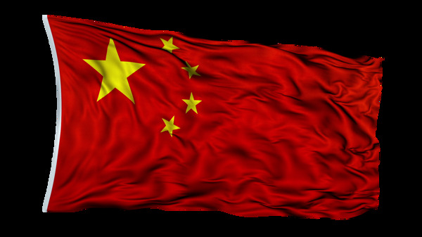 飘扬的中国国旗免抠png透明图层素材