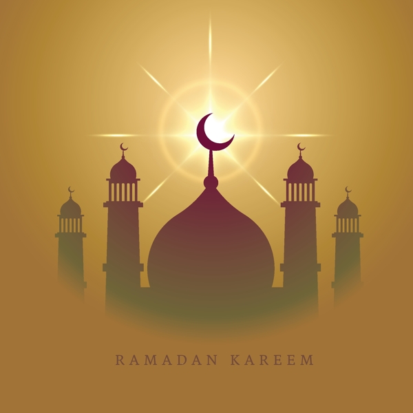 斋月卡里姆卡片与清真寺