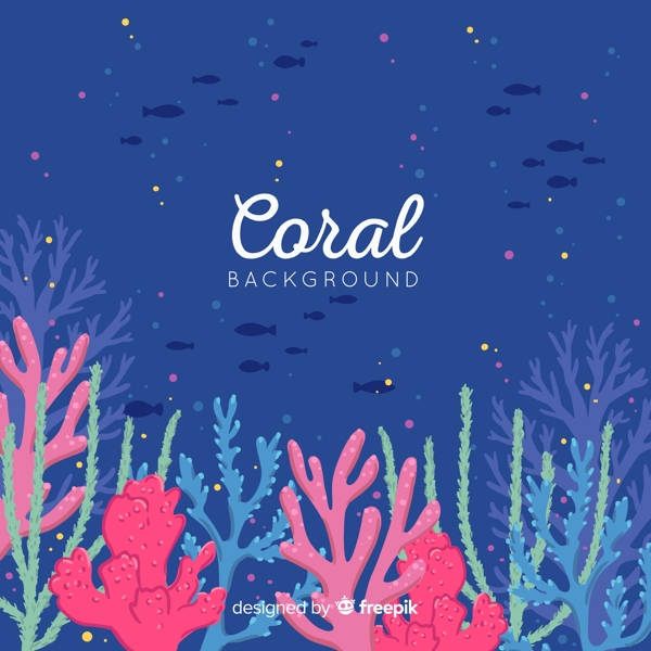 彩色海底珊瑚风景背景