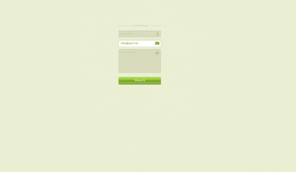 绿色微妙的Web联系表单界面PSD