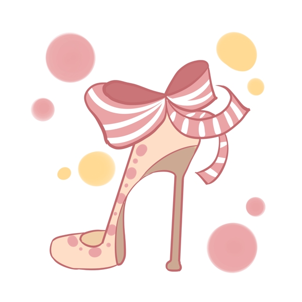 粉色高跟鞋红色蝴蝶结
