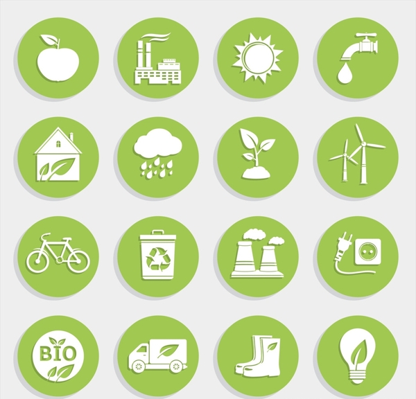 绿色环保工业标志图标logo