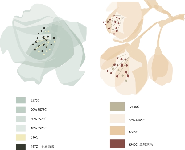 淡雅简约花朵设计