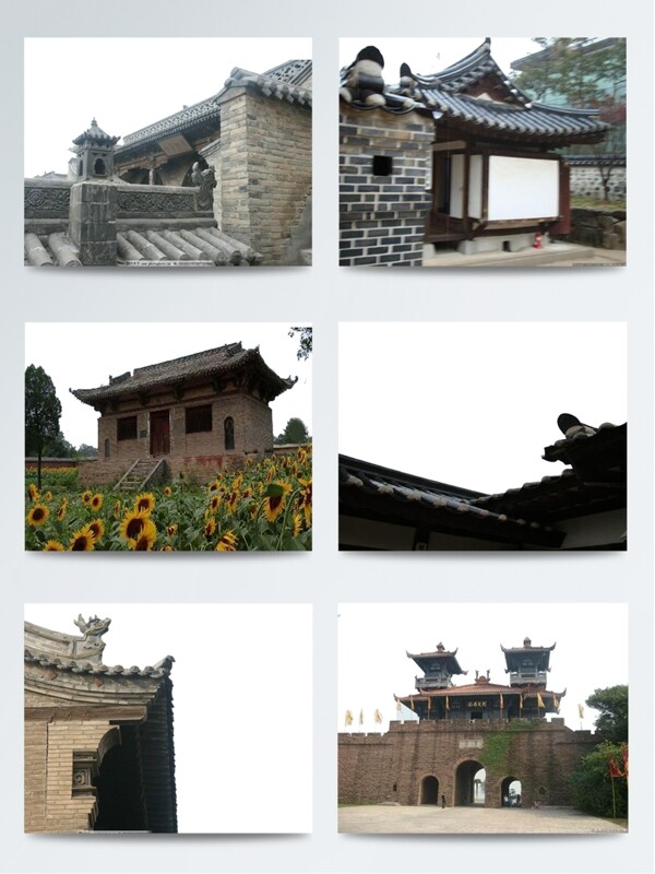 中国风黄土色古建筑