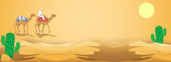 沙漠戈壁滩旅行旅游海报背景