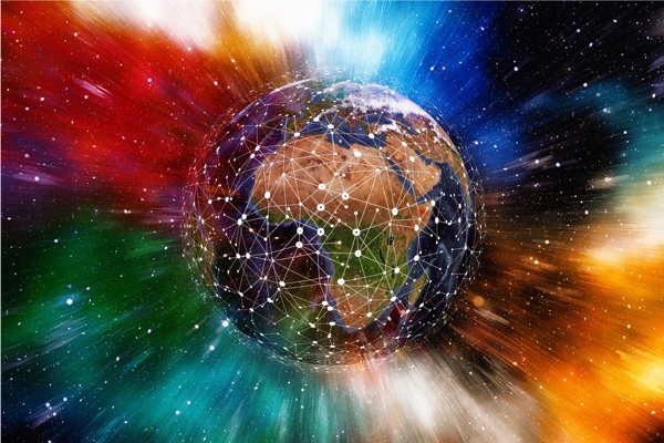 互联网地球科技点线元素8k图
