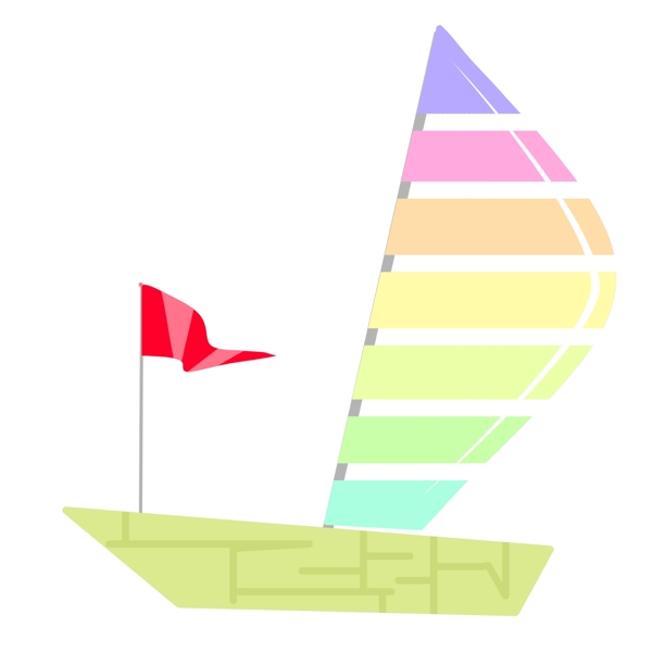 条纹船帆小船